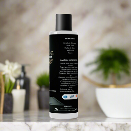 Anti Gris - Shampooing
✔ Restaure progressivement la couleur naturelle des cheveux
✔ Stimule la production de mélanine
✔ Réduit le stress oxydatif à la racine des cheveux
💧 Convient à tous types de cheveux
🌱 Formule naturelle et sans sulfates
ضد الشيب - شامبو
✔ يساعد على استعادة اللون الطبيعي للشعر تدريجياً
✔ يعزز إنتاج الميلانين بشكل طبيعي
✔ يقلل من الإجهاد التأكسدي في جذور الشعر
💧 مناسب لجميع أنواع الشعر
🌱 تركيبة طبيعية وخالية من الكبريتات